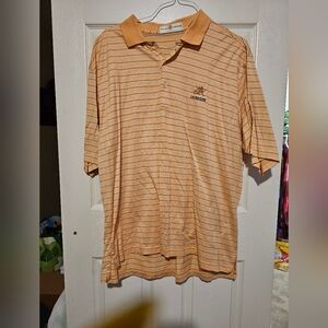 Fairway & Greene Orange,  Black, White, Red Striped Polo Shirt sz XL